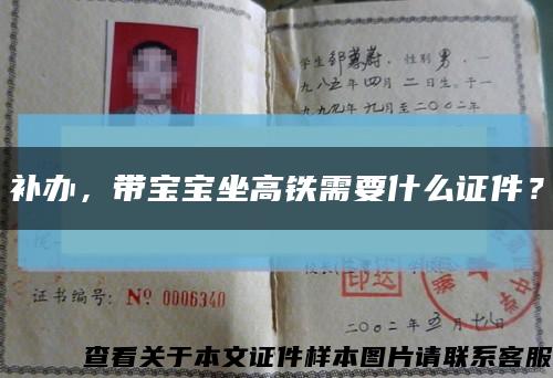 補辦，帶寶寶坐高鐵需要什么證件？縮略圖