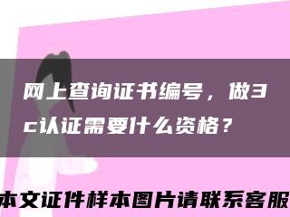 網上查詢證書編號，做3c認證需要什么資格？縮略圖
