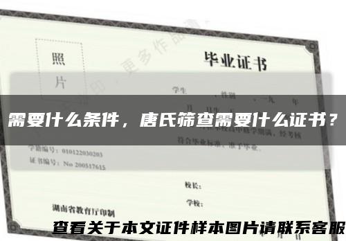 需要什么條件，唐氏篩查需要什么證書？縮略圖