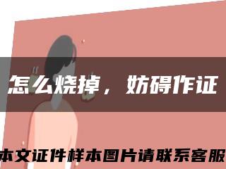 怎么燒掉，妨礙作證縮略圖