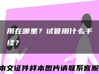 用在哪里？試管用什么手續？縮略圖