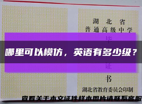 哪里可以模仿，英語有多少級？縮略圖