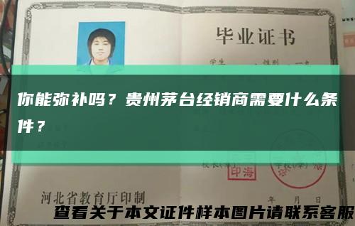你能彌補嗎？貴州茅臺經銷商需要什么條件？縮略圖
