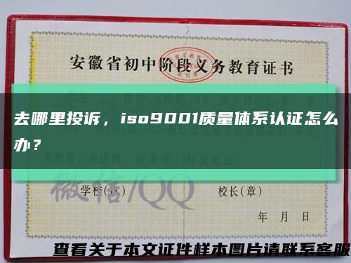去哪里投訴，iso9001質量體系認證怎么辦？縮略圖