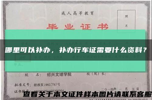 哪里可以補辦，補辦行車證需要什么資料？縮略圖