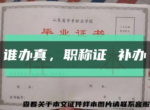 誰辦真，職稱證 補辦縮略圖