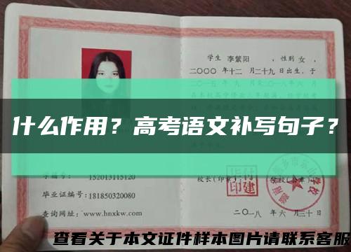 什么作用？高考語文補寫句子？縮略圖