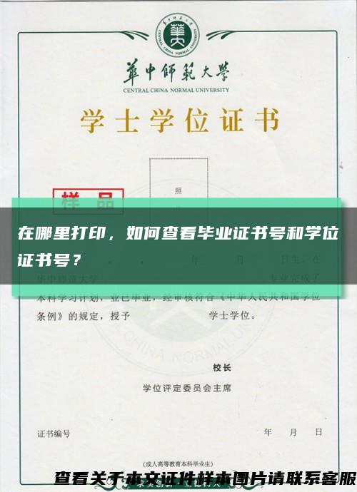 在哪里打印，如何查看畢業證書號和學位證書號？縮略圖
