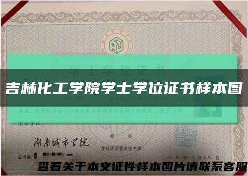 吉林化工學院學士學位證書樣本圖縮略圖