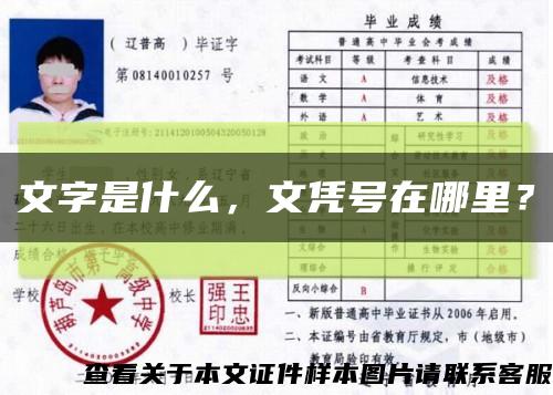 文字是什么，文憑號在哪里？縮略圖