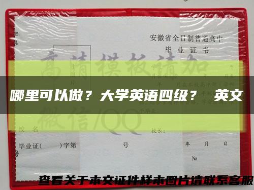 哪里可以做？大學英語四級？ 英文縮略圖