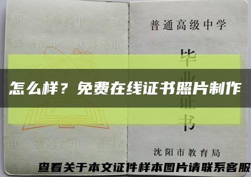怎么樣？免費在線證書照片制作縮略圖