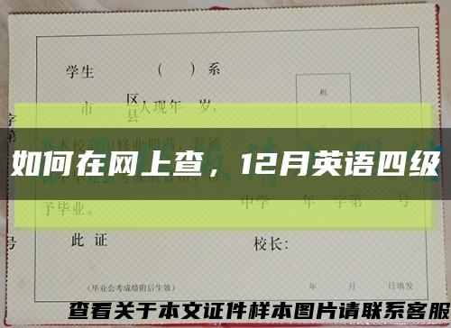 如何在網上查，12月英語四級縮略圖