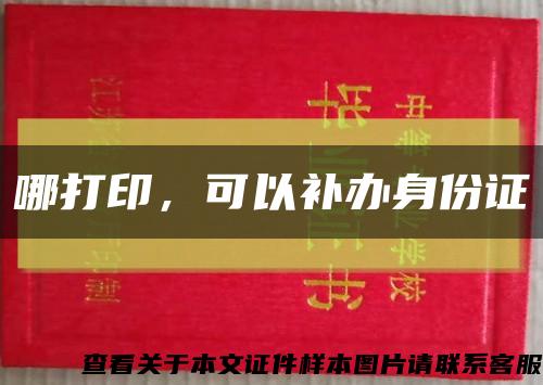 哪打印，可以補辦身份證縮略圖