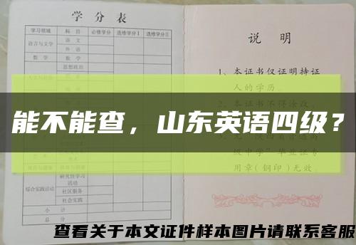 能不能查，山東英語四級？縮略圖