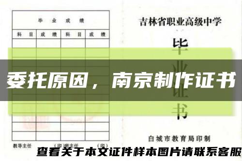 委托原因，南京制作證書縮略圖