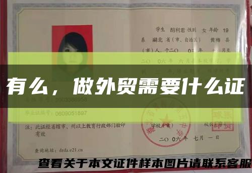 有么，做外貿需要什么證縮略圖