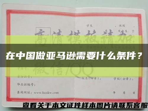 在中國做亞馬遜需要什么條件？縮略圖