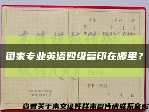 國家專業英語四級復印在哪里？縮略圖