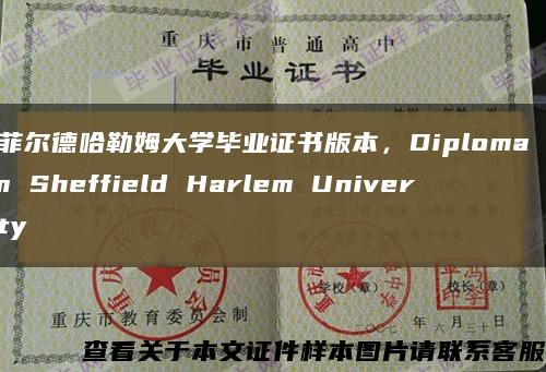 謝菲爾德哈勒姆大學畢業證書版本，Diploma from Sheffield Harlem University縮略圖