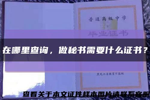 在哪里查詢，做秘書需要什么證書？縮略圖