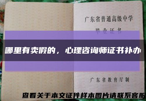哪里有賣假的，心理咨詢師證書補辦縮略圖