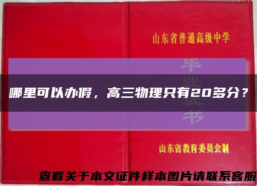 哪里可以辦假，高三物理只有20多分？縮略圖