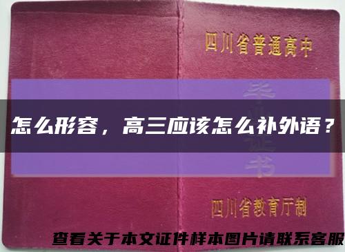 怎么形容，高三應該怎么補外語？縮略圖
