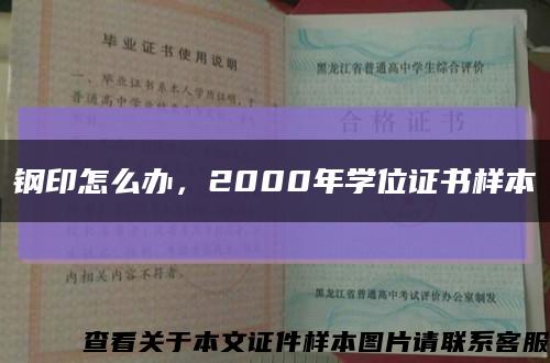 鋼印怎么辦，2000年學位證書樣本縮略圖
