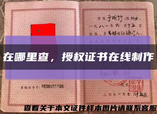 在哪里查，授權證書在線制作縮略圖