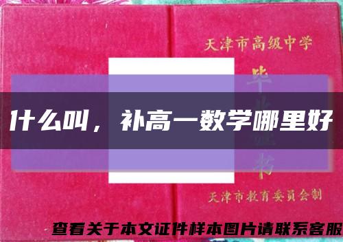 什么叫，補高一數學哪里好縮略圖