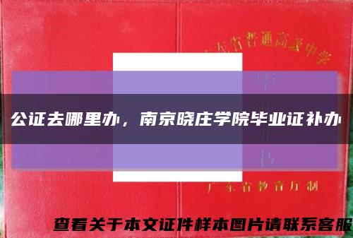 公證去哪里辦，南京曉莊學院畢業證補辦縮略圖