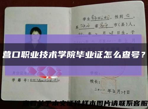 營口職業技術學院畢業證怎么查號？縮略圖