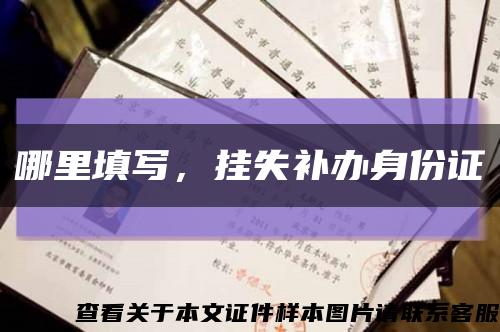 哪里填寫，掛失補辦身份證縮略圖