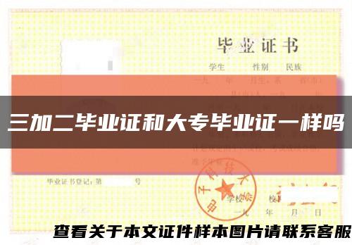 三加二畢業證和大專畢業證一樣嗎縮略圖