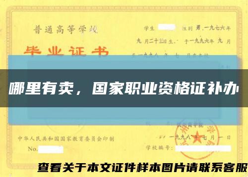 哪里有賣，國家職業資格證補辦縮略圖