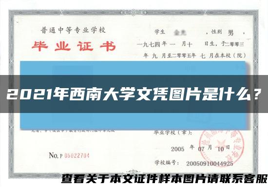2021年西南大學文憑圖片是什么？縮略圖
