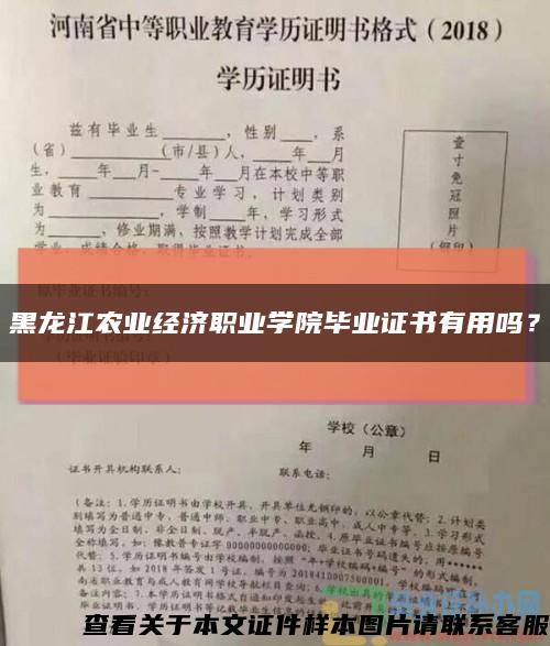 黑龍江農業經濟職業學院畢業證書有用嗎？縮略圖