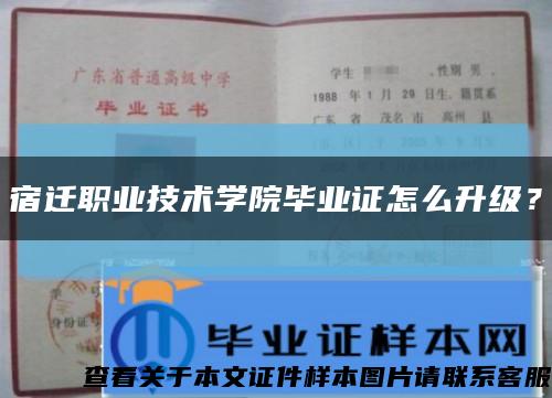 宿遷職業技術學院畢業證怎么升級？縮略圖
