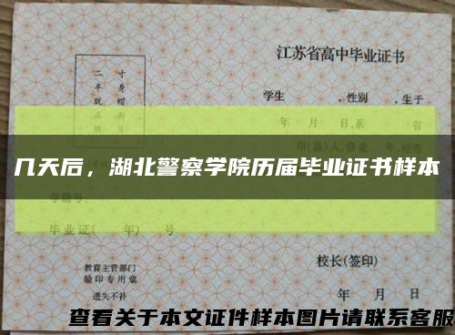 幾天后，湖北警察學院歷屆畢業證書樣本縮略圖