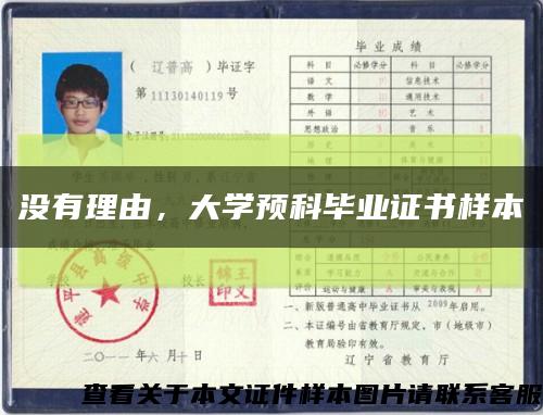 沒有理由，大學預科畢業證書樣本縮略圖