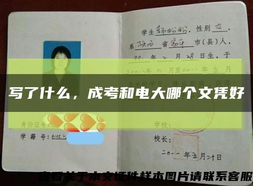 寫了什么，成考和電大哪個文憑好縮略圖