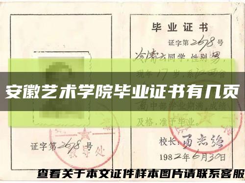 安徽藝術學院畢業證書有幾頁縮略圖