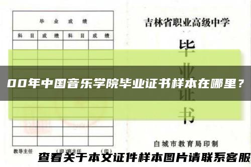 00年中國音樂學院畢業證書樣本在哪里？縮略圖