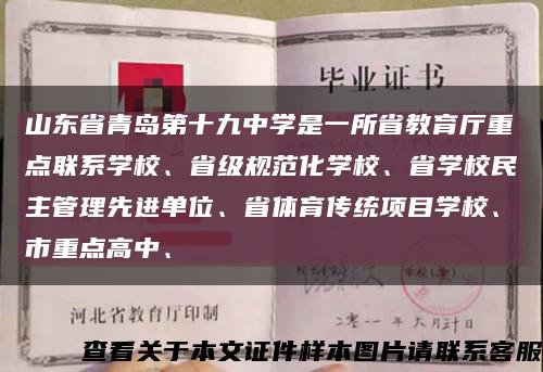 山東省青島第十九中學是一所省教育廳重點聯系學校、省級規范化學校、省學校民主管理先進單位、省體育傳統項目學校、市重點高中、縮略圖