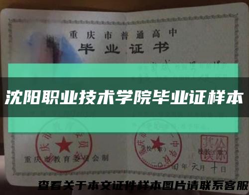 沈陽職業技術學院畢業證樣本縮略圖