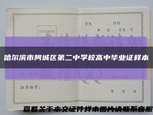 哈爾濱市阿城區第二中學校高中畢業證樣本縮略圖