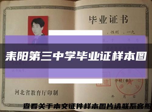 耒陽第三中學畢業證樣本圖縮略圖