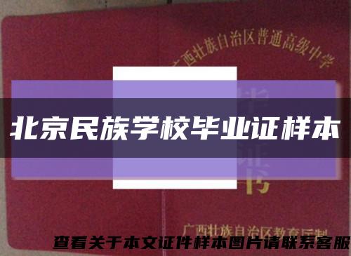 北京民族學校畢業證樣本縮略圖