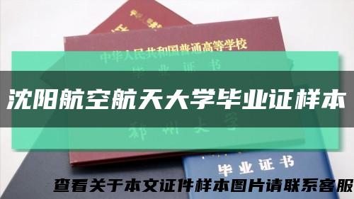 沈陽航空航天大學畢業證樣本縮略圖